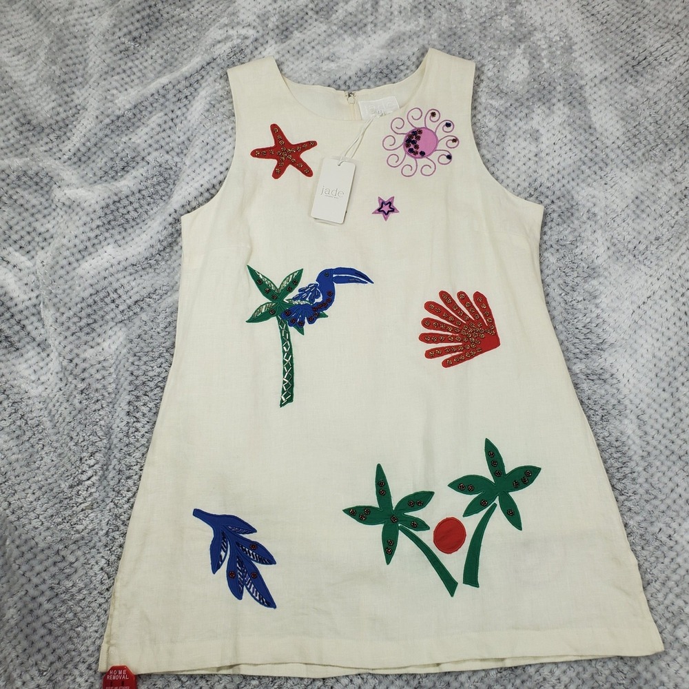Johnny Was Cassady Tank Top Womens M Embroidered Beaded Linen Palomas Island New